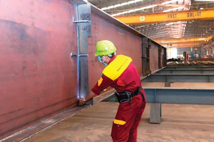 QC inspecting a member