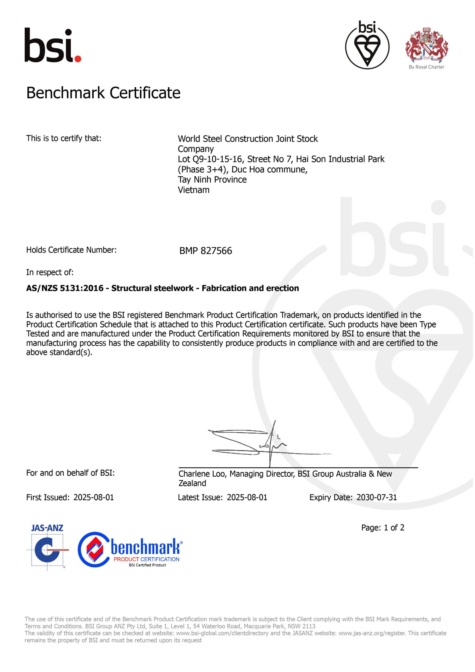Certifications qualité et accréditations internationales de World Steel Group, photo 8
